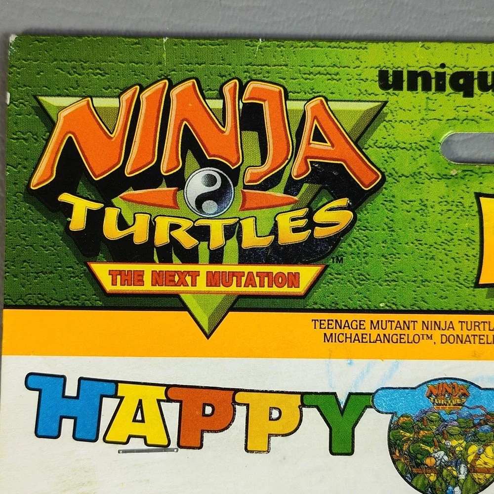Vintage Ninja Turtles Happy Birthday Banner 1998 TMNT The Next Mutation Fox Kids